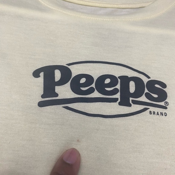 Peeps Womens Shirt Size Medium 7-9 Yellow Black Tee Short Sleeve Easter Peeps - Picture 7 of 7